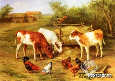 Художник Edgar Hunt "домашние животные"(живопись)