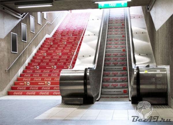Реклама на эскалаторах - креативный подход