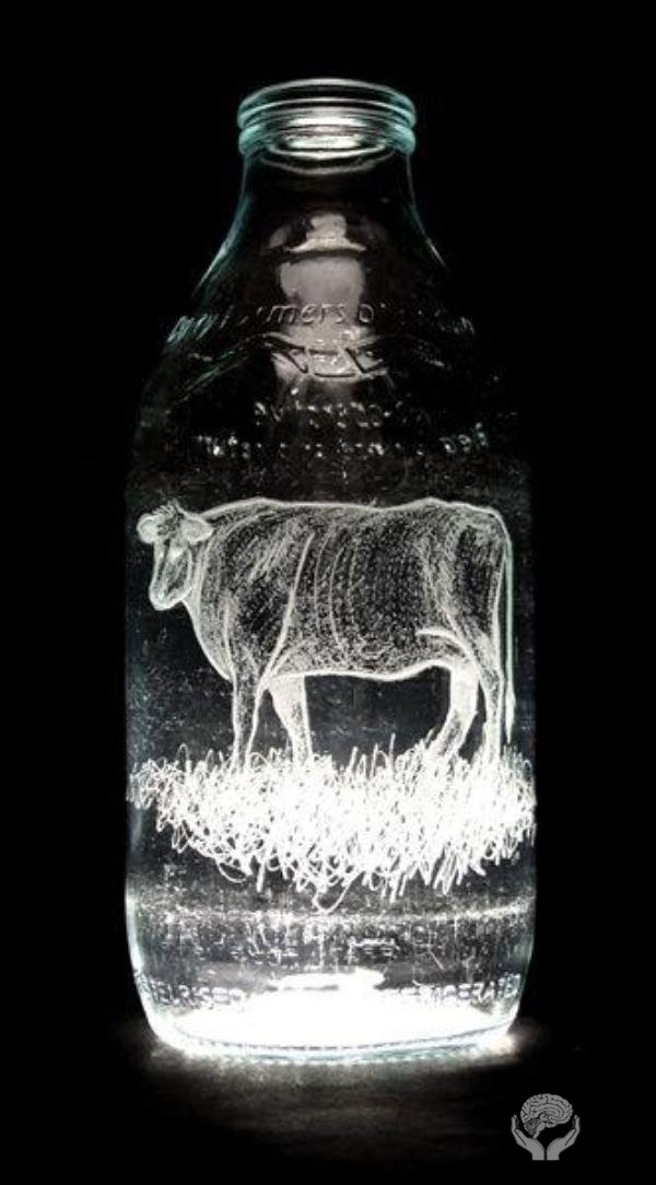 Рисунки на бутылках от молока