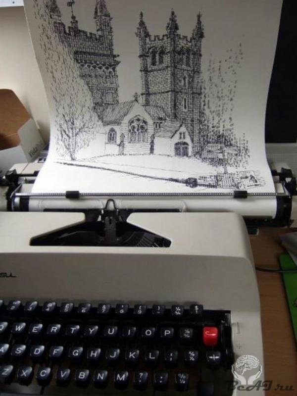 Рисунки на пишущей машинке